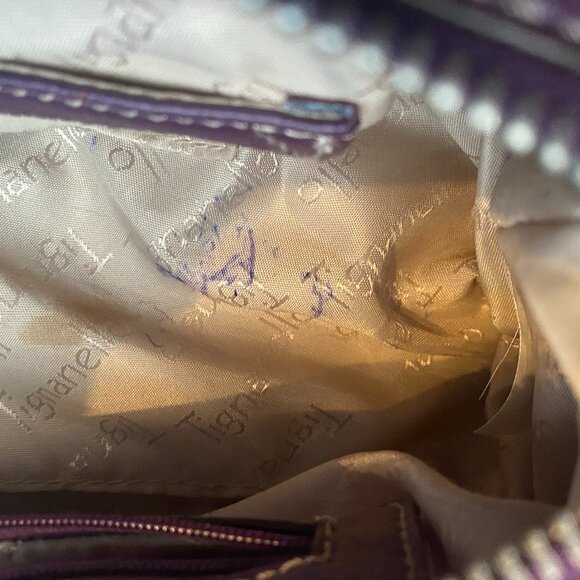 Tignanello Purple Leather Purse - Picture 6 of 9